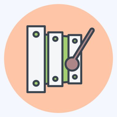 Simge Ksilofonu - Renk Eşleştirme Biçimi - Basit illüstrasyon, Yazdırma İçin İyi, Duyurular, Etc