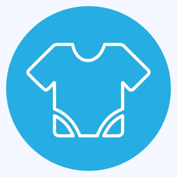 Icona Baby Shirt Blue Eyes Style Illustrazione Semplice Design Modello — Vettoriale Stock