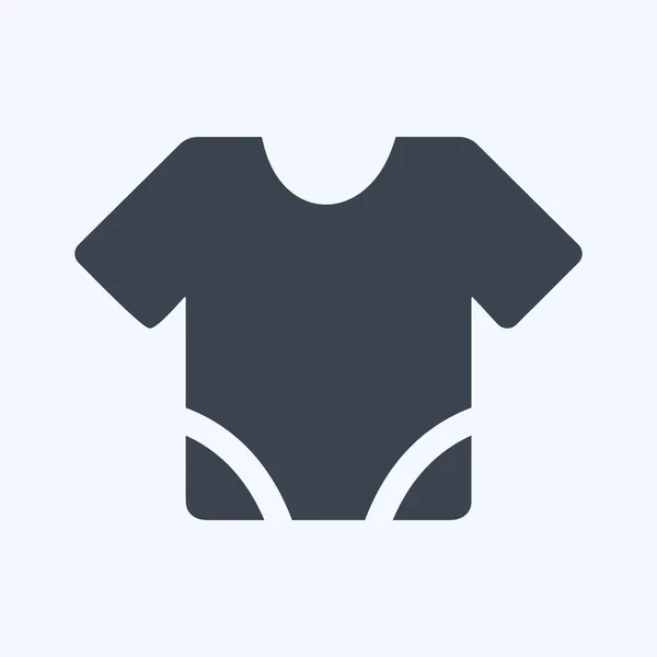 Icon Baby Shirt Glyph Style Απλή Απεικόνιση Σχεδιασμός Πρότυπο Διάνυσμα — Διανυσματικό Αρχείο
