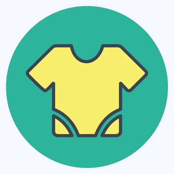 Icon Baby Shirt Color Mate Style Простая Иллюстрация Вектор Шаблона — стоковый вектор