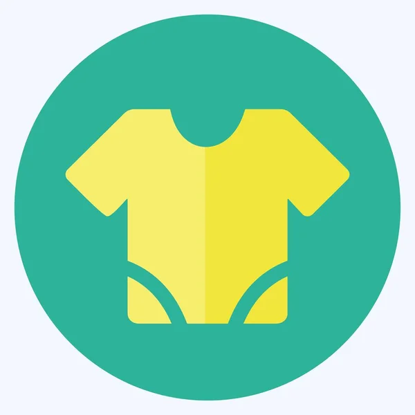 Icona Baby Shirt Stile Piatto Illustrazione Semplice Design Modello Vettoriale — Vettoriale Stock