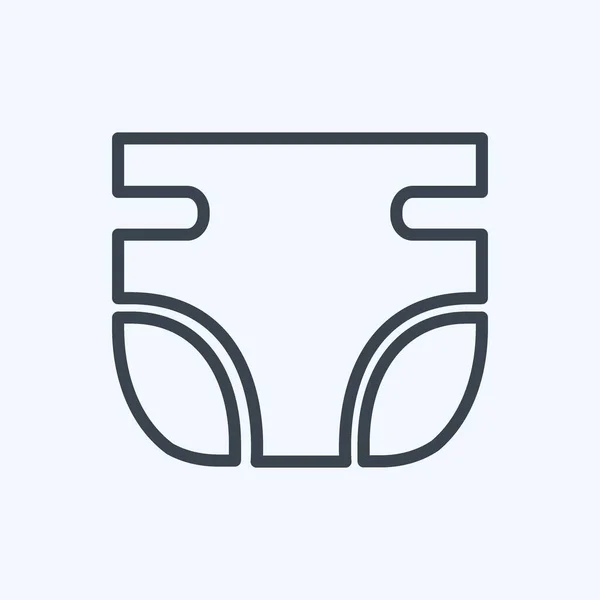 Icon Diaper Γραμμή Στυλ Απλή Απεικόνιση Σχεδιασμός Πρότυπο Διάνυσμα Καλό — Διανυσματικό Αρχείο