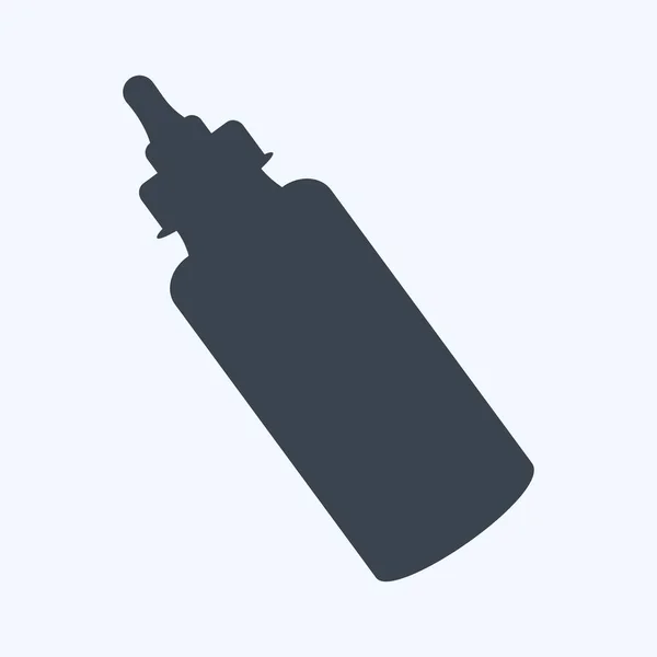 Icon Milk Bottle Glyph Style Einfache Illustration Design Template Vektor — Stockvektor