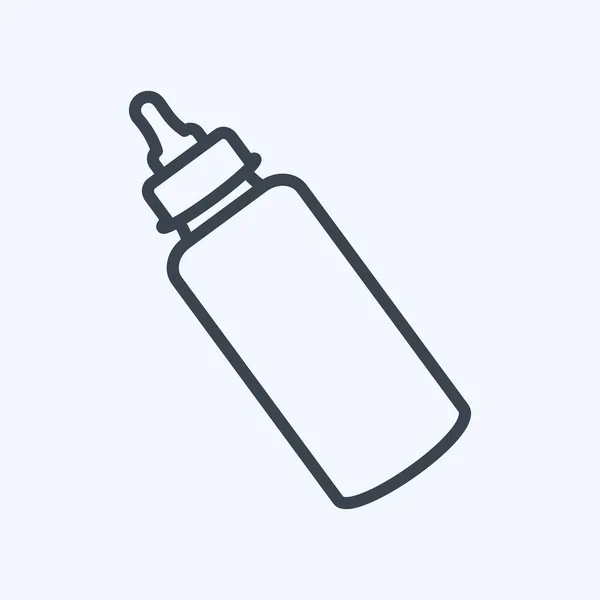 Icon Milk Bottle Line Style Simple Illustration Design Template Vector — 스톡 벡터