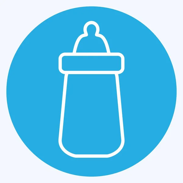 Icona Milk Bottle Blue Eyes Style Illustrazione Semplice Design Modello — Vettoriale Stock