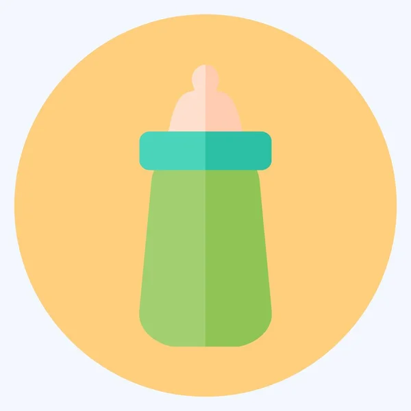 Icon Milk Bottle Flacher Stil Einfache Illustration Design Template Vektor — Stockvektor