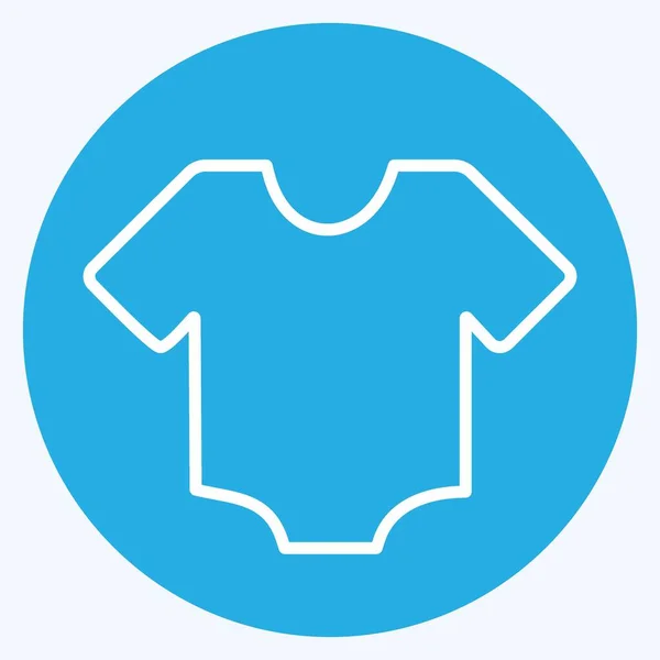 Chemise Icône Style Yeux Bleus Illustration Simple Modèle Vectoriel Design — Image vectorielle
