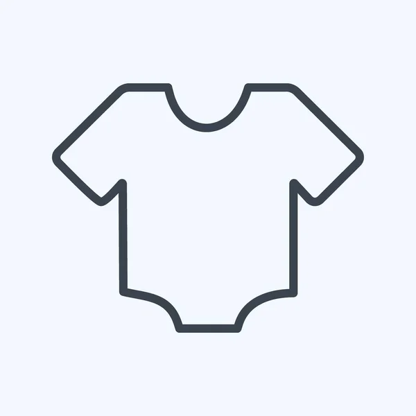 Icona Camicia Stile Linea Illustrazione Semplice Design Modello Vettore Buono — Vettoriale Stock