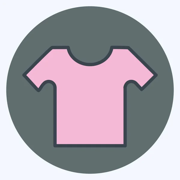 Icono Camisa Pequeña Color Mate Style Ilustración Simple Diseño Vector — Vector de stock