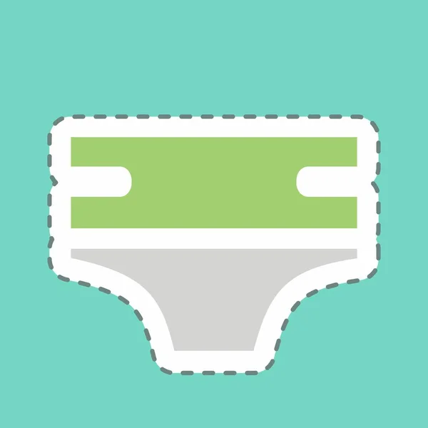 Sticker Diaper Line Cut Simple Illustration Design Template Vector Good — 图库矢量图片