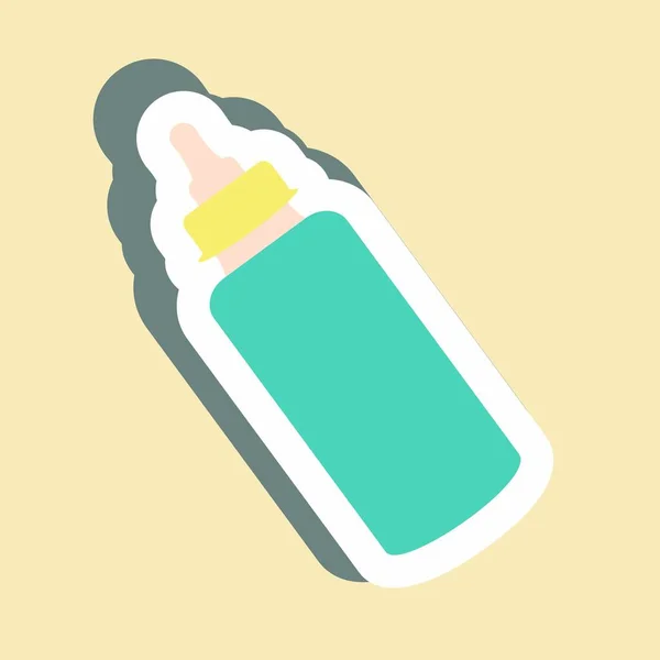 Sticker Μπουκάλι Γάλα Απλή Απεικόνιση Σχεδιασμός Διάνυσμα Πρότυπο Καλό Για — Διανυσματικό Αρχείο