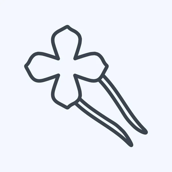 Icon Hair Pins Line Style Einfache Illustration Gut Für Drucke — Stockvektor