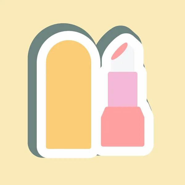 Sticker Lipstick Simple Illustration Good Prints Announcements Etc — 图库矢量图片