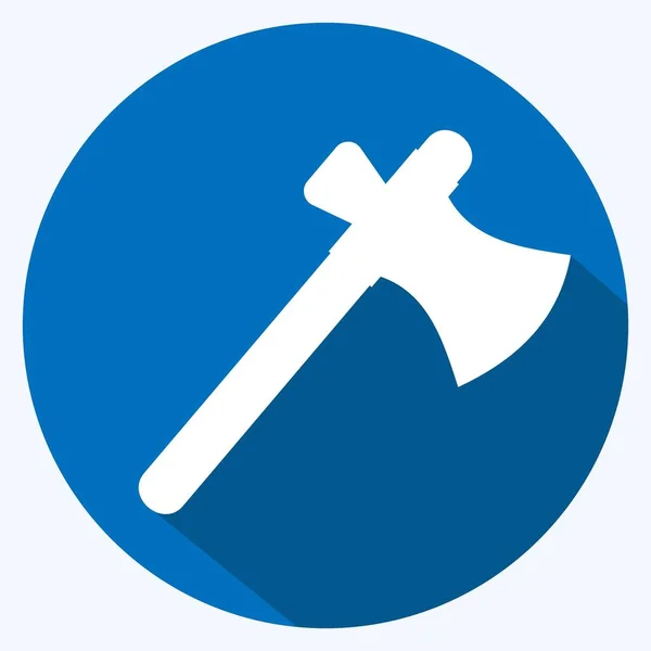 Icon Axe Long Shadow Style Simple Illustration Good Prints Announcements — 图库矢量图片