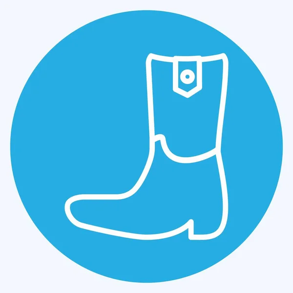 Ikona Cowboy Boot Modré Oči Styl Jednoduché Ilustrace Dobré Pro — Stockový vektor