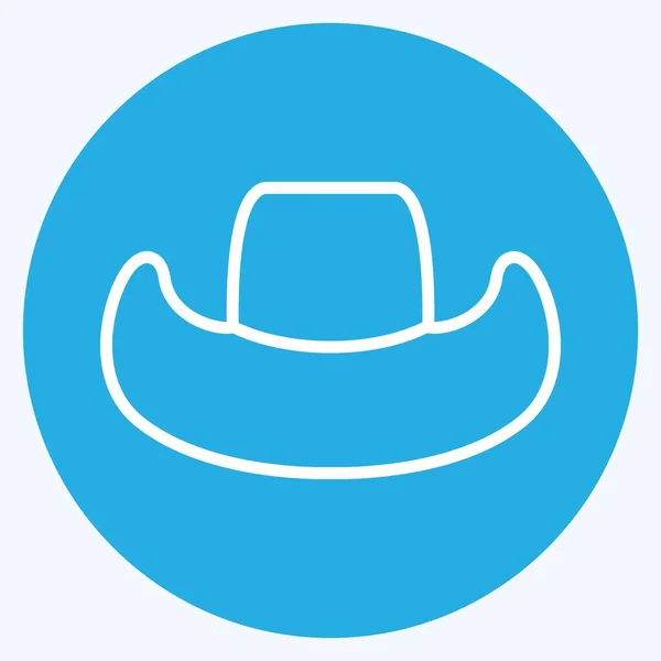 Ikon Cowboy Hatt Blå Ögon Style Enkel Illustration Bra För — Stock vektor