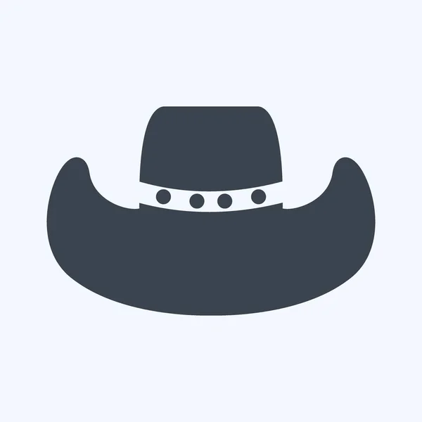 Icon Cowboy Hat Glyph Style Простая Иллюстрация Хорошо Печати Объявления — стоковый вектор