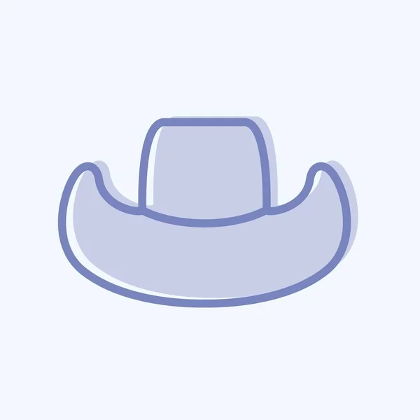 Icon Cowboy Hat Two Tone Style Простая Иллюстрация Хорошо Печати — стоковый вектор
