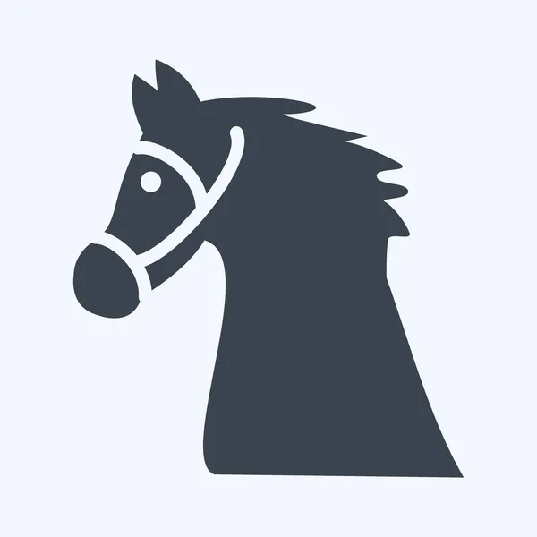 Icon Horse Glyph Style Απλή Απεικόνιση Καλό Για Εκτυπώσεις Ανακοινώσεις — Διανυσματικό Αρχείο