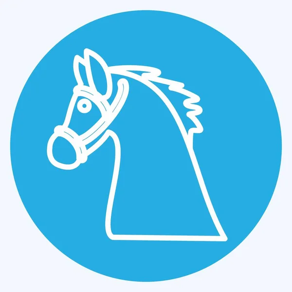 Icon Horse Blue Eyes Style Простая Иллюстрация Хорошо Печати Объявления — стоковый вектор