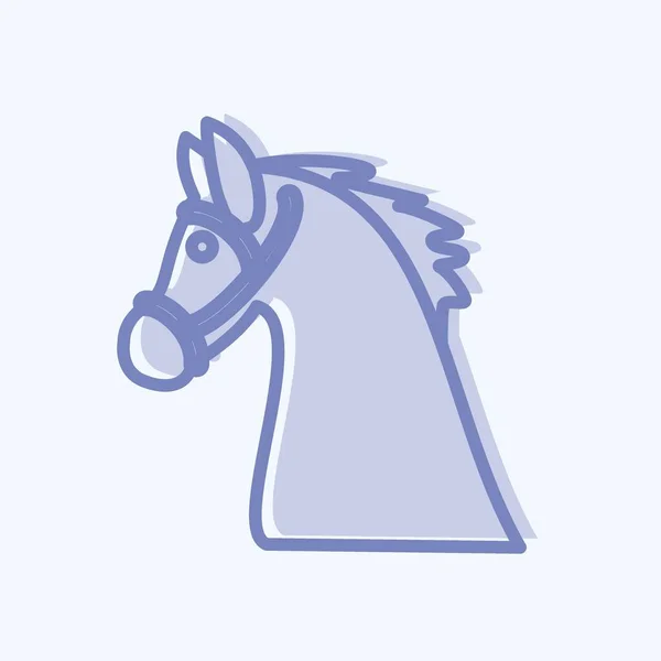 Icon Horse Two Tone Style Απλή Απεικόνιση Καλό Για Εκτυπώσεις — Διανυσματικό Αρχείο