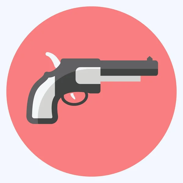 Іконка Револьвер Плоский Стиль Проста Ілюстрація Добре Друку Анонси Тощо — стоковий вектор