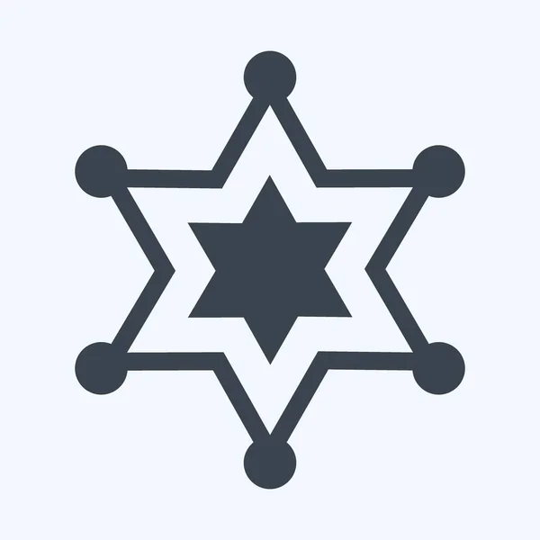 Icon Sherrif Badge Glyph Style Απλή Απεικόνιση Καλό Για Εκτυπώσεις — Διανυσματικό Αρχείο