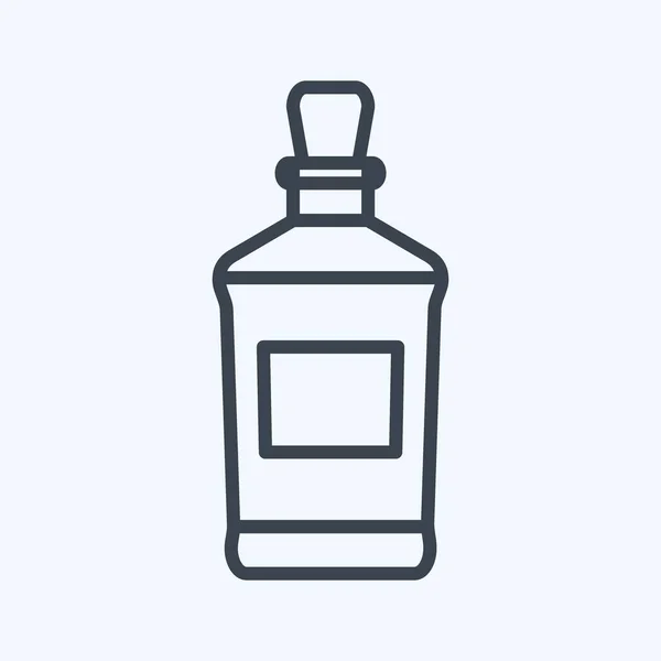 Icon Whiskey Line Style Einfache Illustration Gut Für Drucke Ankündigungen — Stockvektor