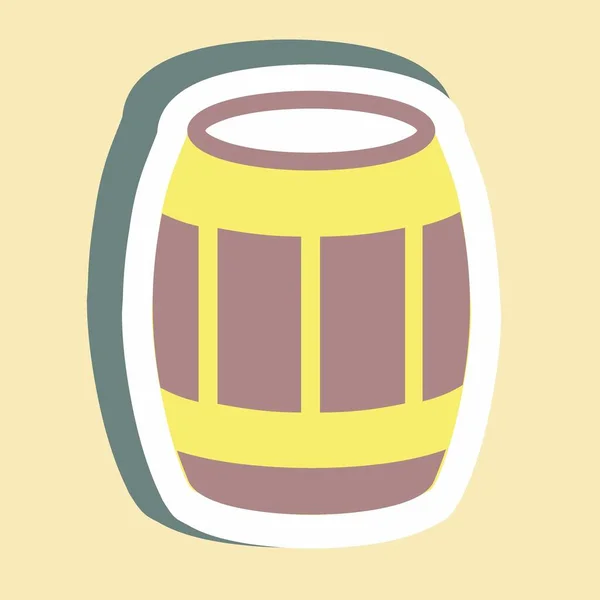 Sticker Barrel Simple Illustration Good Prints Announcements Etc — 图库矢量图片