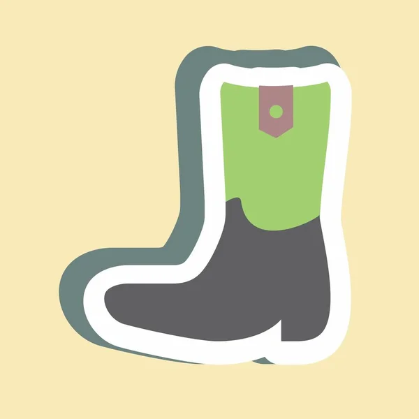 Sticker Cowboy Boot Simple Illustration Good Prints Announcements Etc — Stock Vector