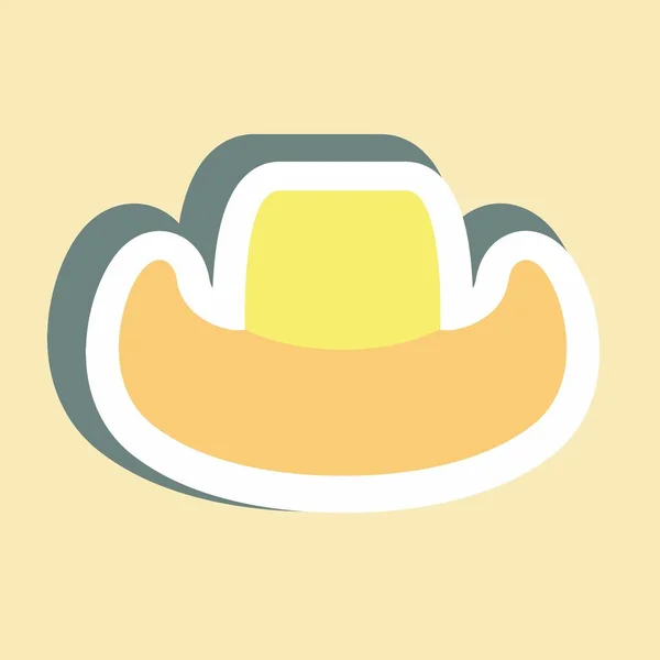 Sticker Cowboy Hat Simple Illustration Good Prints Announcements Etc — 图库矢量图片