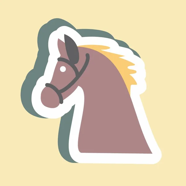 Sticker Horse Απλή Απεικόνιση Καλό Για Εκτυπώσεις Ανακοινώσεις — Διανυσματικό Αρχείο