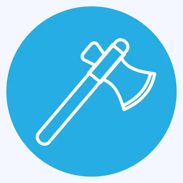 Icon Axe Blue Eyes Style Simple Illustration Good Prints Announcements — 图库矢量图片