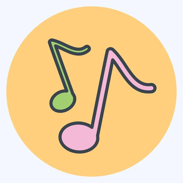 Icon Musical Note Color Mate Style Simple Illustration Good Prints — 图库矢量图片