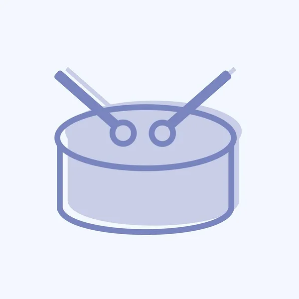 Icon Snare Drum Two Tone Style Simple Illustration Good Prints — 스톡 벡터
