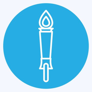 Simge Müzesi Meşalesi - Mavi Gözler Biçimi - Basit illüstrasyon, Baskı İçin İyi, Duyuru, Etkin