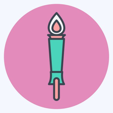 Simge Müzesi Meşalesi - Renk Arkadaşı Biçimi - Basit illüstrasyon, Yazdırma, Duyuru, Etkin