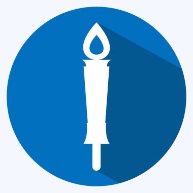 Simge Müzesi Meşalesi - Uzun Gölge Biçimi - Basit illüstrasyon, Baskı İçin İyi, Duyuru, Etkin