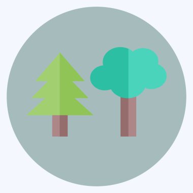 Simge Ağaçları - Düz Biçim - Basit illüstrasyon, Parmak izleri için iyidir, Duyurular, Etc