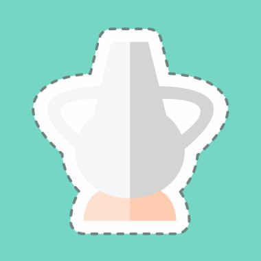 Etiket Antik Kavanoz, Satır Kesimi - Basit illüstrasyon, Parmak İzleri için İyi, Duyuru, Etc