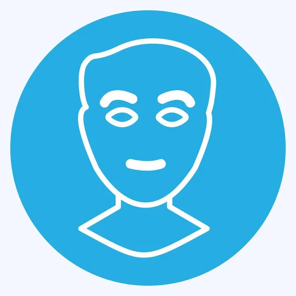 Icon Human Face Blue Eyes Style Einfache Illustration Gut Für — Stockvektor