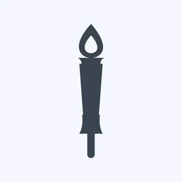 Icon Museum Torch Glyph Style Simple Illustration Good Prints Announcement — 스톡 벡터