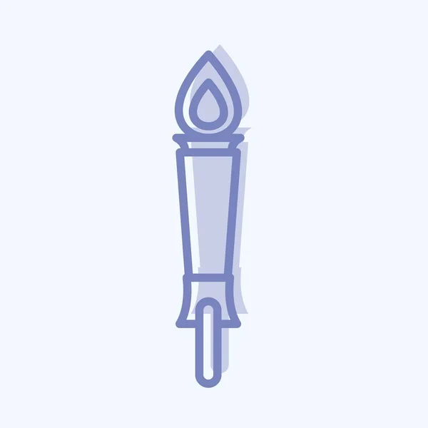 Icon Museum Torch Two Tone Style Simple Illustration Good Prints — 스톡 벡터