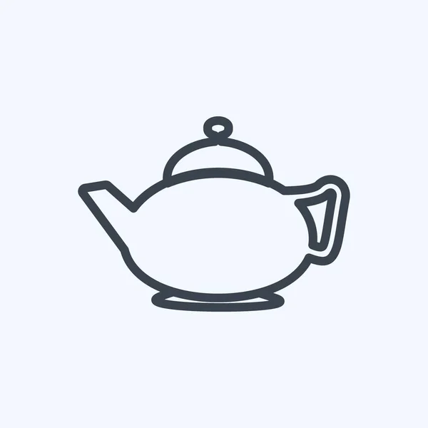 Simge Arapça Tea Satır Biçimi Basit Illüstrasyon Tasarım Simgesi Vektörü — Stok Vektör