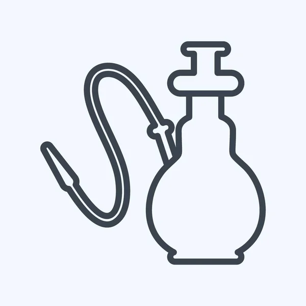 Icon Hookah Linienstil Einfache Illustration Design Icon Vektor Gut Für — Stockvektor