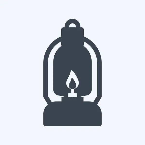 Icon Lit Lamp Glyph Style Einfache Illustration Design Icon Vektor — Stockvektor