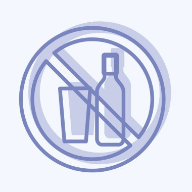 İçkisiz Simge - İki Ton Biçimi - Basit illüstrasyon, Tasarım Simgesi vektörü, baskılar, posterler, reklamlar, duyurular, bilgi grafikleri vs..