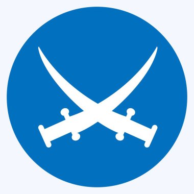 Simge İki Kılıç - Uzun Gölge Biçimi - Basit illüstrasyon, Tasarım Simgesi vektörü, baskılar, posterler, reklamlar, duyurular, bilgi grafikleri vs..