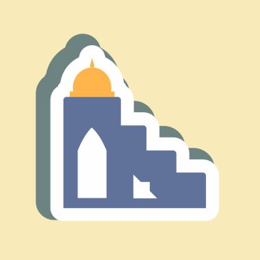 Etiket Mimbar - Basit illüstrasyon, Tasarım Simgesi vektörü, baskılar, posterler, reklamlar, duyurular, bilgi grafikleri vs. için iyidir.