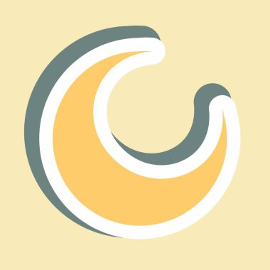 Etiket Yeni Ay - Basit illüstrasyon, Tasarım Simgesi vektörü, baskılar, posterler, reklamlar, duyurular, bilgi grafikleri vs. için iyidir.